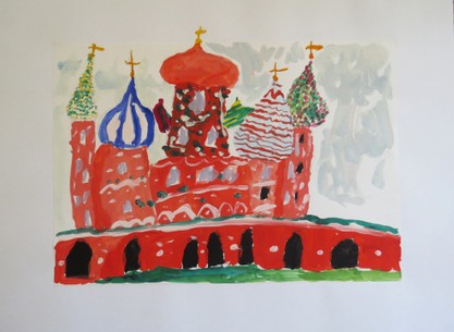Золотарева Варвара, 7 лет ЧУДО-ХРАМ. 2019. Б., гуашь СОШ № 19 рук. Гусарова И.Н. 